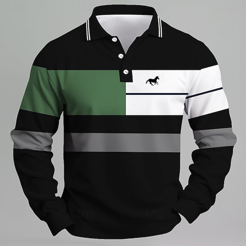 Golf Equipment Brands - Męska koszulka polo w paski z