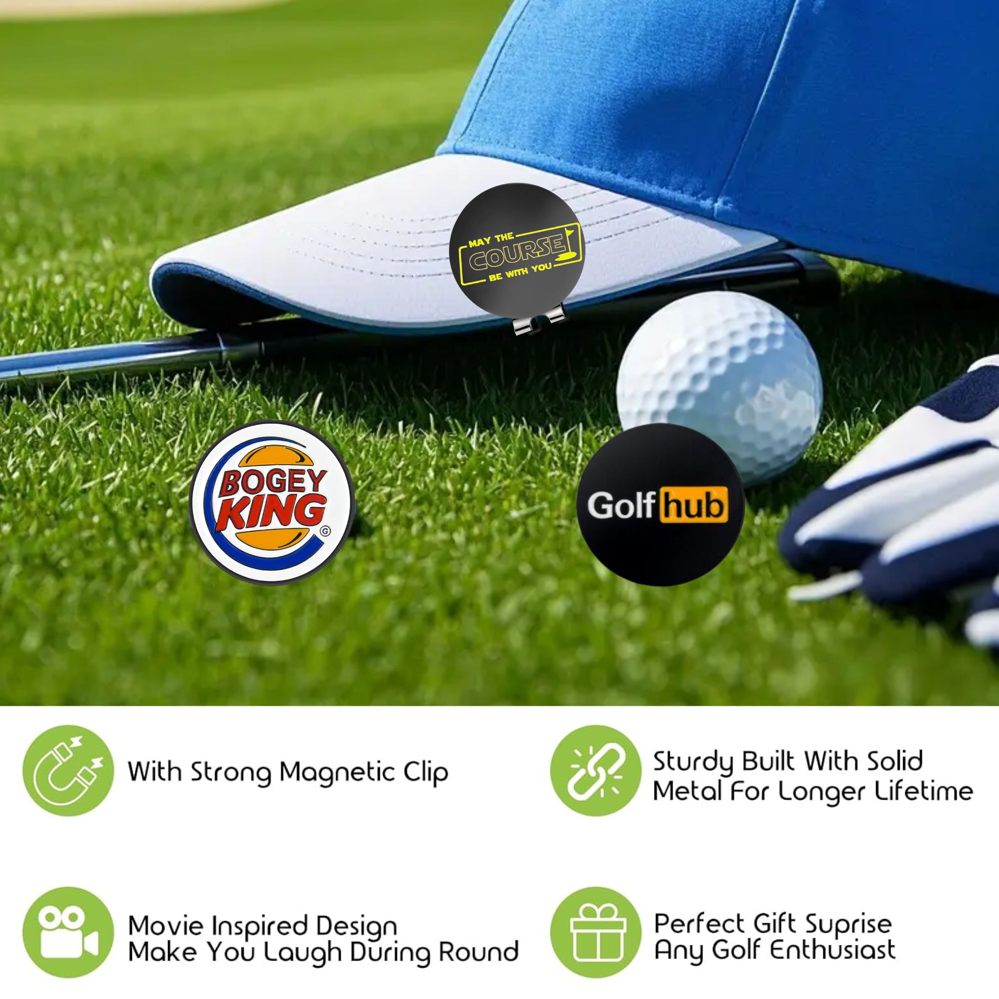 3 szt. Zabawne markery do piłe – Ball Marker Set recenzja i cena